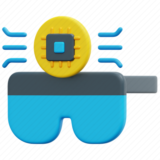 Vr, glasses, ai, artificial, intelligence, virtual, reality 3D illustration - Download on Iconfinder