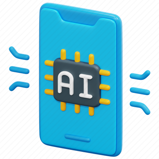 App, ai, artificial, intelligence, mobile, phone, 3d 3D illustration - Download on Iconfinder