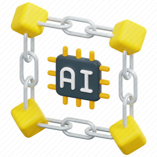 Blockchain, ai, artificial, intelligence, cubes, network, connect 3D illustration - Download on Iconfinder