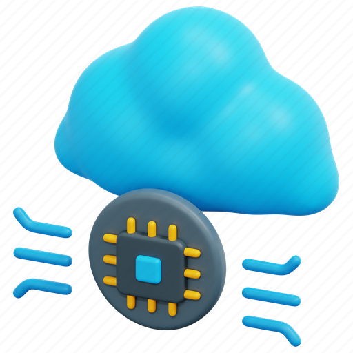 Cloud, storage, ai, artificial, intelligence, processor, chip 3D illustration - Download on Iconfinder