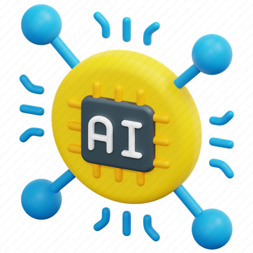 Network, ai, artificial, intelligence, chip, share, connector 3D illustration - Download on Iconfinder