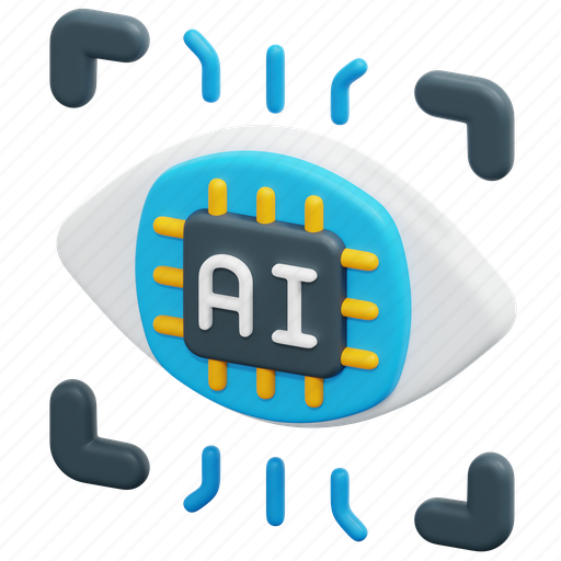 Vision, ai, artificial, intelligence, eye, robot, chip 3D illustration - Download on Iconfinder