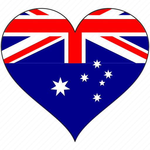 Australia, flag, heart, country icon - Download on Iconfinder