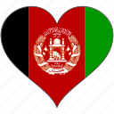 afghanistan, flag, heart, flags