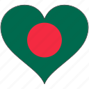 bangladesh, flag, heart, flags