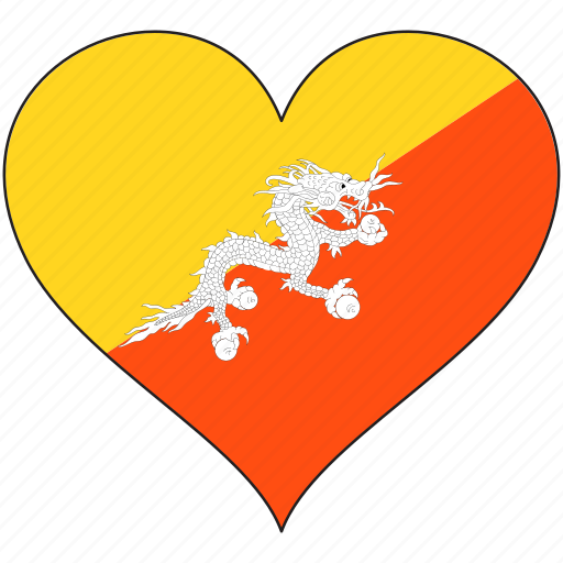 Bhutan, flag, heart, flags icon - Download on Iconfinder