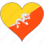 bhutan, flag, heart, flags 