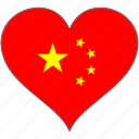 china, flag, heart, country