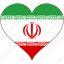 flag, heart, iran, national 