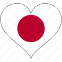 flag, heart, japan, national