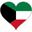 flag, heart, kuwait, country 