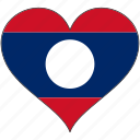 flag, heart, laos, country