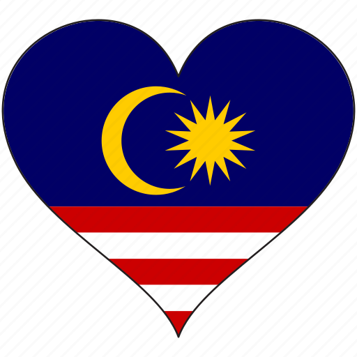 Flag, heart, malaysia, national icon - Download on Iconfinder