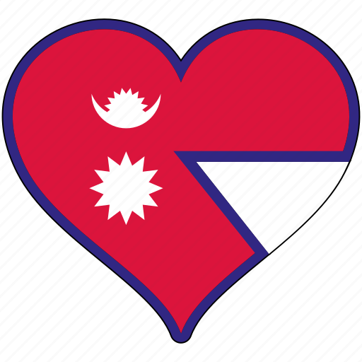 Flag, heart, nepal, national icon - Download on Iconfinder