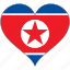 flag, heart, north korea, flags 