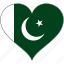 flag, heart, pakistan, country 