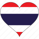 flag, heart, thailand, national
