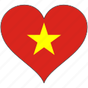 flag, heart, vietnam, country
