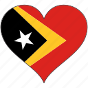 east timor, flag, heart, national