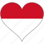 flag, heart, indonesia, national 