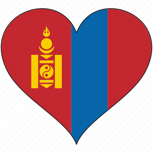 Flag, heart, mongolia, country icon - Download on Iconfinder