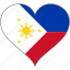 flag, heart, philippines, national 