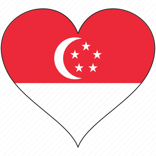 Flag, heart, singapore, country icon - Download on Iconfinder