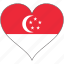 flag, heart, singapore, country 