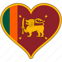 flag, heart, srilanka, country