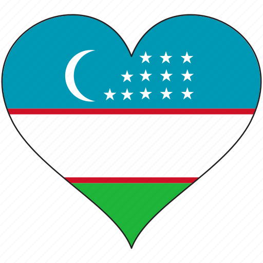 Flag, heart, uzbekistan, national icon - Download on Iconfinder