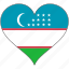 flag, heart, uzbekistan, national 
