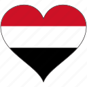 flag, heart, yemen, country