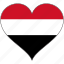 flag, heart, yemen, country 