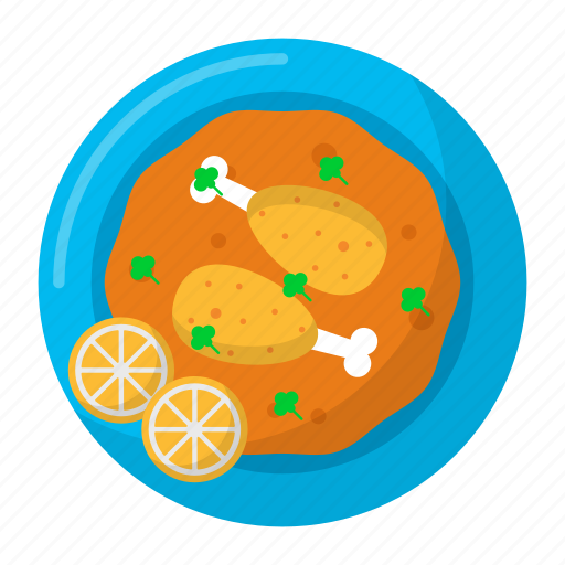 Chicken karahi, leg piece, pakistani, lemon, chicken curry, delicious icon - Download on Iconfinder