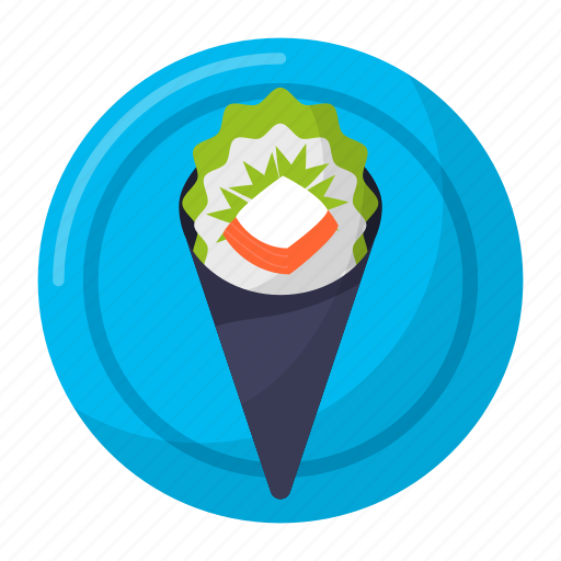 Temaki, sushi, japanese food, hand roll, traditional food, nori sushi icon - Download on Iconfinder