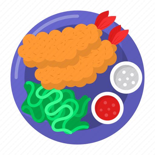 Ebi furai, fried shrimp, tomato sauce, prawns, tempura, traditional icon - Download on Iconfinder