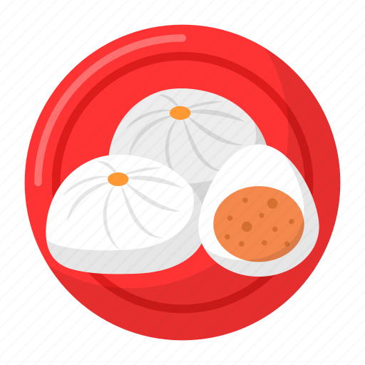 Char siu bao, steamed, bbq, chinese, dish, pork buns icon - Download on Iconfinder