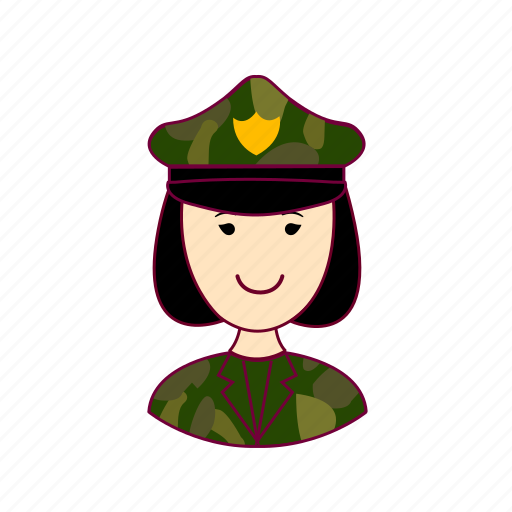 Asian woman professions, emprego, exército, job, militar, military, mulher icon - Download on Iconfinder
