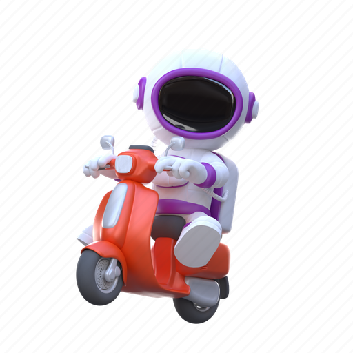 Astronout, scooter, space, astronomy, universe, spaceship, launch 3D illustration - Download on Iconfinder