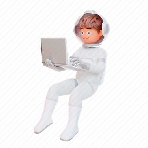 3d character, 3d illustration, 3d render, adventure, astronaut, laptops, modern 3D illustration - Download on Iconfinder