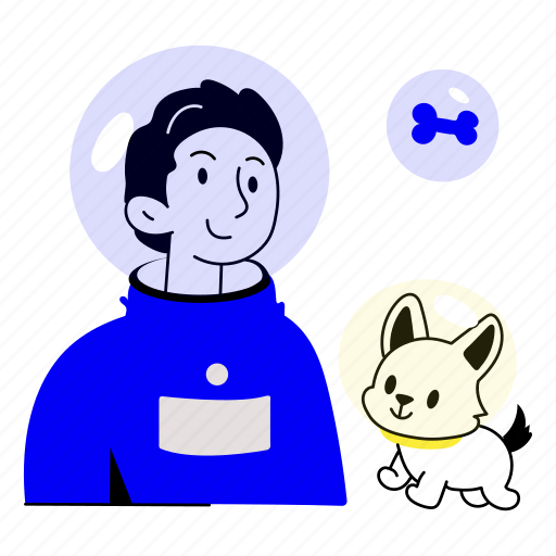 Space dog, space animal, space person, astronaut dog, cosmonaut illustration - Download on Iconfinder