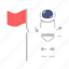 astro, astronaut, banner, flag, man, space, suit 