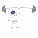 astro, astronaut, barbell, man, rod, space, suit