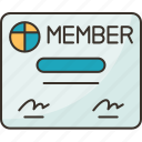 card, membership, name, church, identification