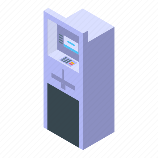 Atm, bank, cartoon, debit, isometric, safety, standard icon - Download on Iconfinder