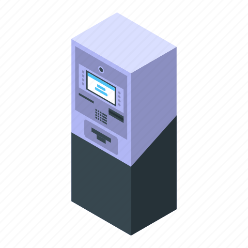 Two, cartoon, isometric, cash, machine, atm icon - Download on Iconfinder