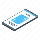 banking, cartoon, isometric, mobile, money, payment, phone