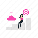 graph, target, girl, wireless, cloud