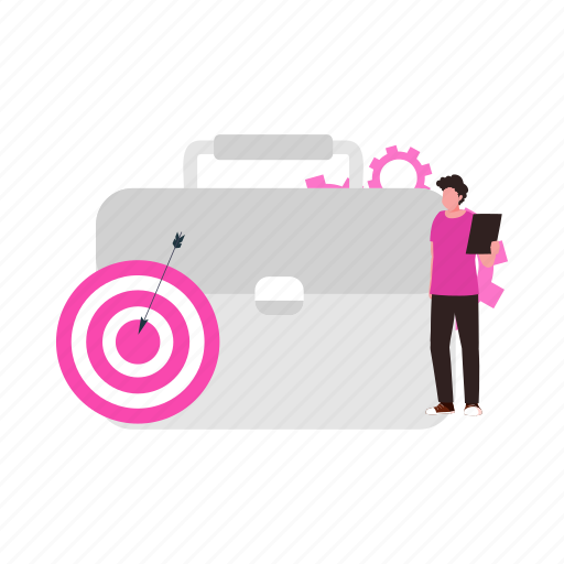 Settting, manegment, business, target, briefcase icon - Download on Iconfinder