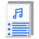 file, music, document, video, list